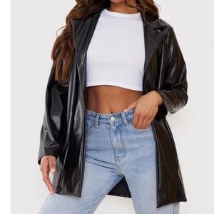 PLT faux leather blazer